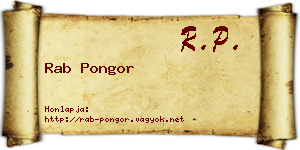 Rab Pongor névjegykártya